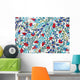 Flower Ceramic Texture Style Wall Decal
