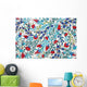 Flower Ceramic Texture Style Wall Decal