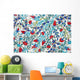 Flower Ceramic Texture Style Wall Decal