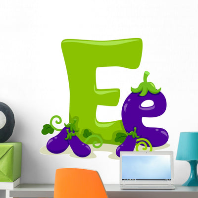 Letter E Wall Decal shown on a wall