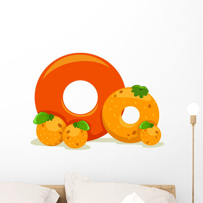 Letter O Wall Decal shown on a wall