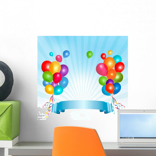 Holiday Balloons Frame Composition Wall Decal