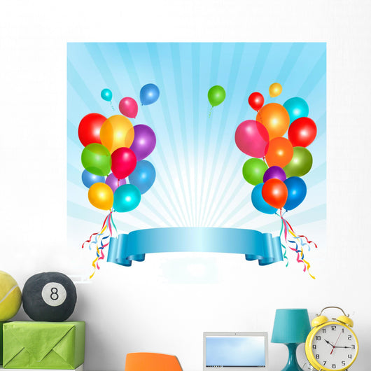 Holiday Balloons Frame Composition Wall Decal