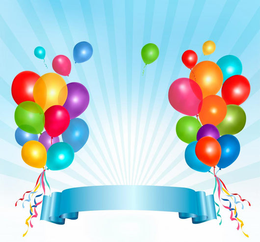 Holiday Balloons Frame Composition Wall Decal