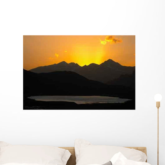 Lake and Mountain Silhouette Wall Decal