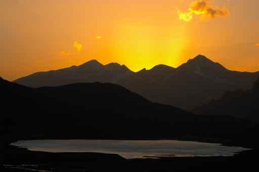 Lake and Mountain Silhouette Wall Decal