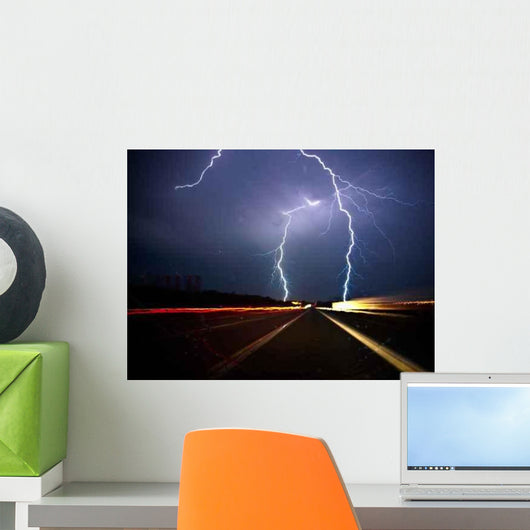 Twin Lightning Bolts Strike Wall Decal
