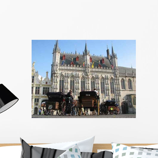 Bruges Hotel Ville with Carriages Wall Decal