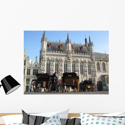 Bruges Hotel Ville with Carriages Wall Decal