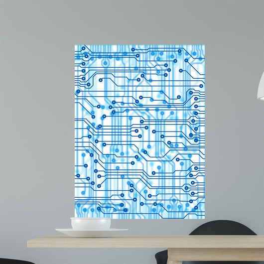Blue Printed Pcb X-ray Wall Decal