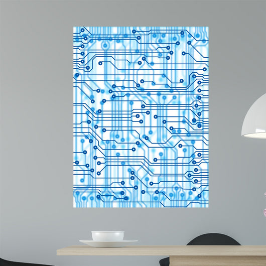 Blue Printed Pcb X-ray Wall Decal