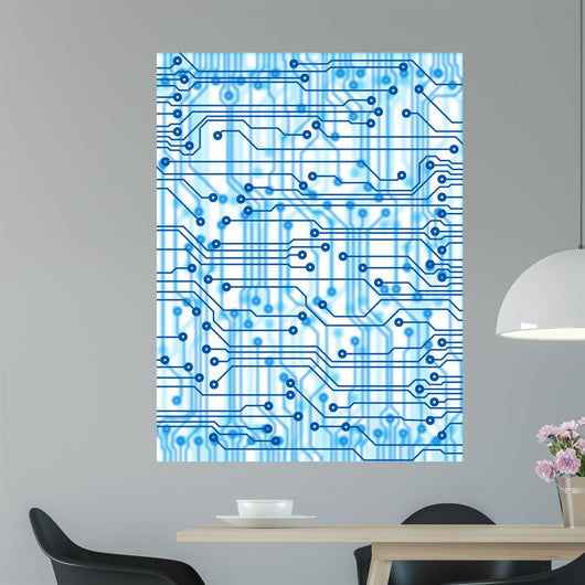 Blue Printed Pcb X-ray Wall Decal