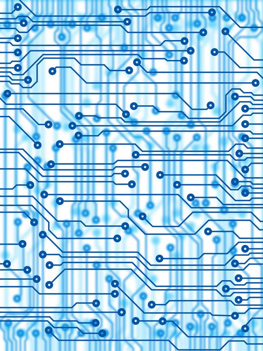 Blue Printed Pcb X-ray Wall Decal