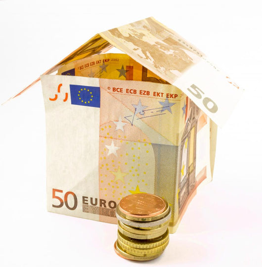 Money House with Coins Wall Decal