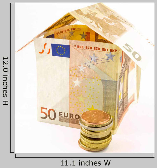 Money House with Coins Wall Decal