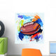 Stylized American Football Illustration Wall Decal