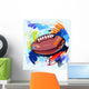 Stylized American Football Illustration Wall Decal