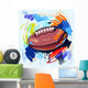 Stylized American Football Illustration Wall Decal