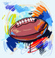 Stylized American Football Illustration Wall Decal