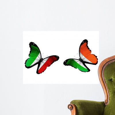 Concept Two Butterflies Wall Decal shown on a wall
