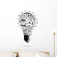 Light Bulb Design Cogs Wall Decal
