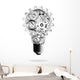 Light Bulb Design Cogs Wall Decal