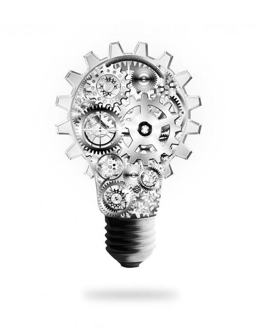 Light Bulb Design Cogs Wall Decal