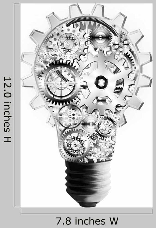 Light Bulb Design Cogs Wall Decal