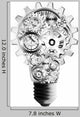 Light Bulb Design Cogs Wall Decal