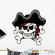 Vintage Pirate Skull Wall Decal