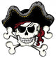 Vintage Pirate Skull Wall Decal