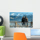 Couple Sitting on Fence at Tatra Mountains Wall Decal