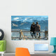 Couple Sitting on Fence at Tatra Mountains Wall Decal