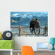Couple Sitting on Fence at Tatra Mountains Wall Decal