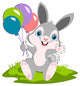 Bunny and Balloons Wall Decal
