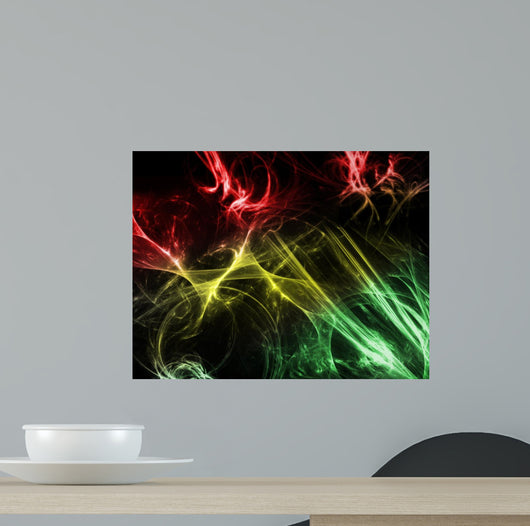 Red, Yellow, and Green Wisps Wall Decal