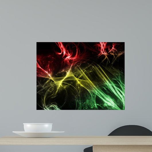 Red, Yellow, and Green Wisps Wall Decal