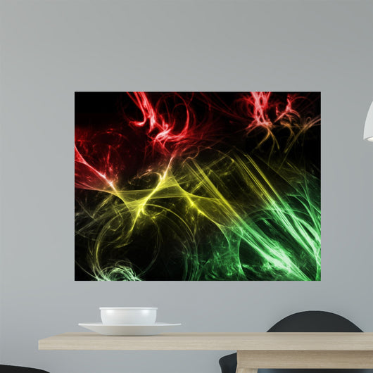 Red, Yellow, and Green Wisps Wall Decal
