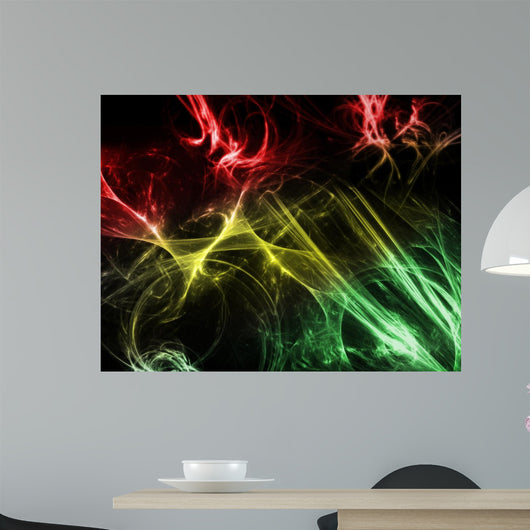 Red, Yellow, and Green Wisps Wall Decal