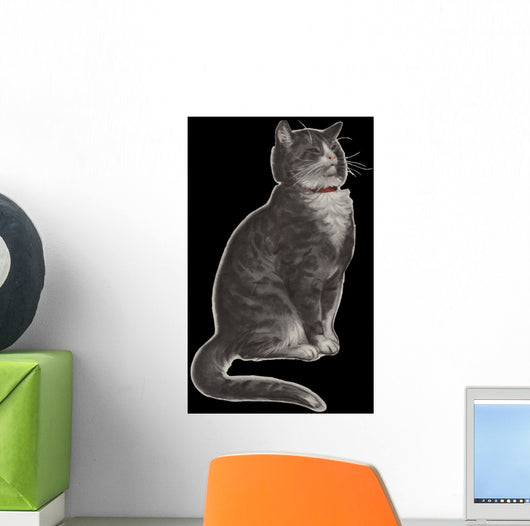 Dignified Grey Tabby Cat Wall Mural