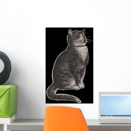 Dignified Grey Tabby Cat Wall Mural