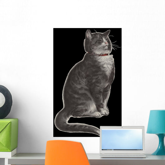 Dignified Grey Tabby Cat Wall Mural