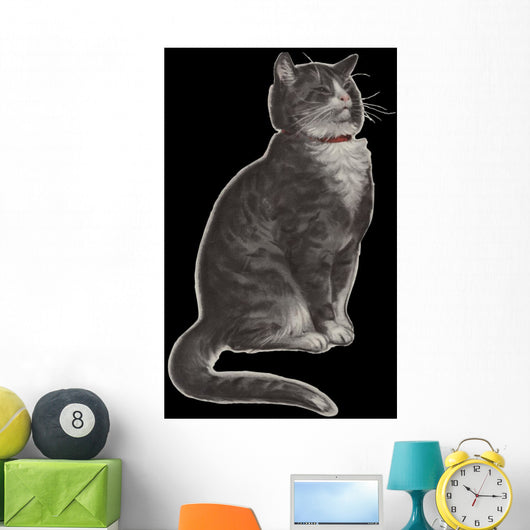 Dignified Grey Tabby Cat Wall Mural