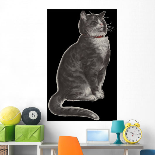 Dignified Grey Tabby Cat Wall Mural