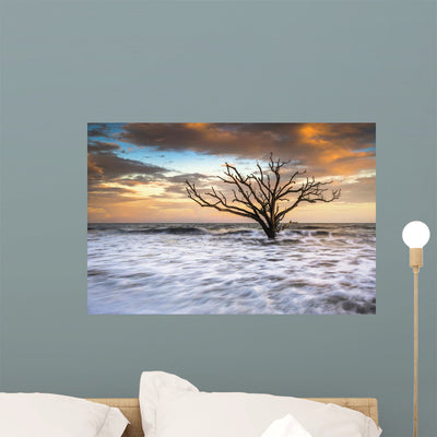 Botany Bay Edisto Island Wall Decal shown on a wall