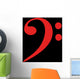 Bass Clef Red Black Wall Decal