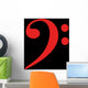 Bass Clef Red Black Wall Decal