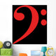 Bass Clef Red Black Wall Decal