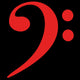 Bass Clef Red Black Wall Decal
