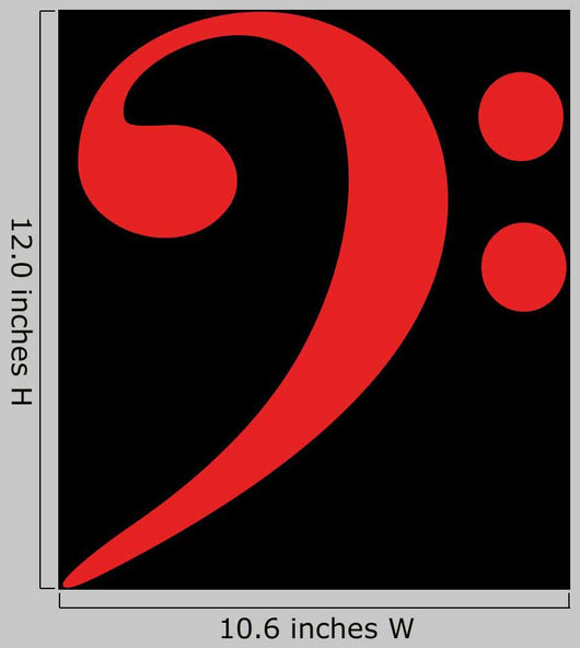 Bass Clef Red Black Wall Decal